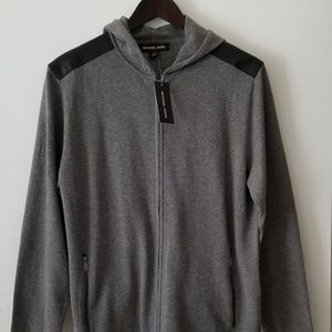 Michael Kors  Hoodie Mens Zip Up Gray Size Medium